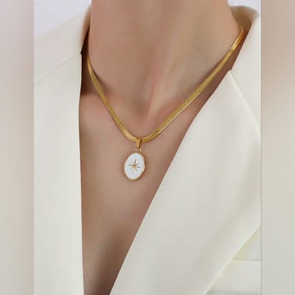 18K Gold Plated Snake Chain Necklace 18.5" New